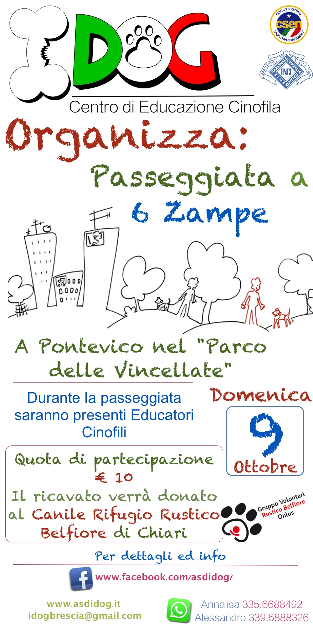 passeggiata 6 zampe pontevico